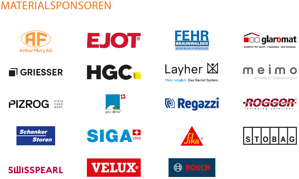 Logos Materialsponsoren SwissSkills 2025